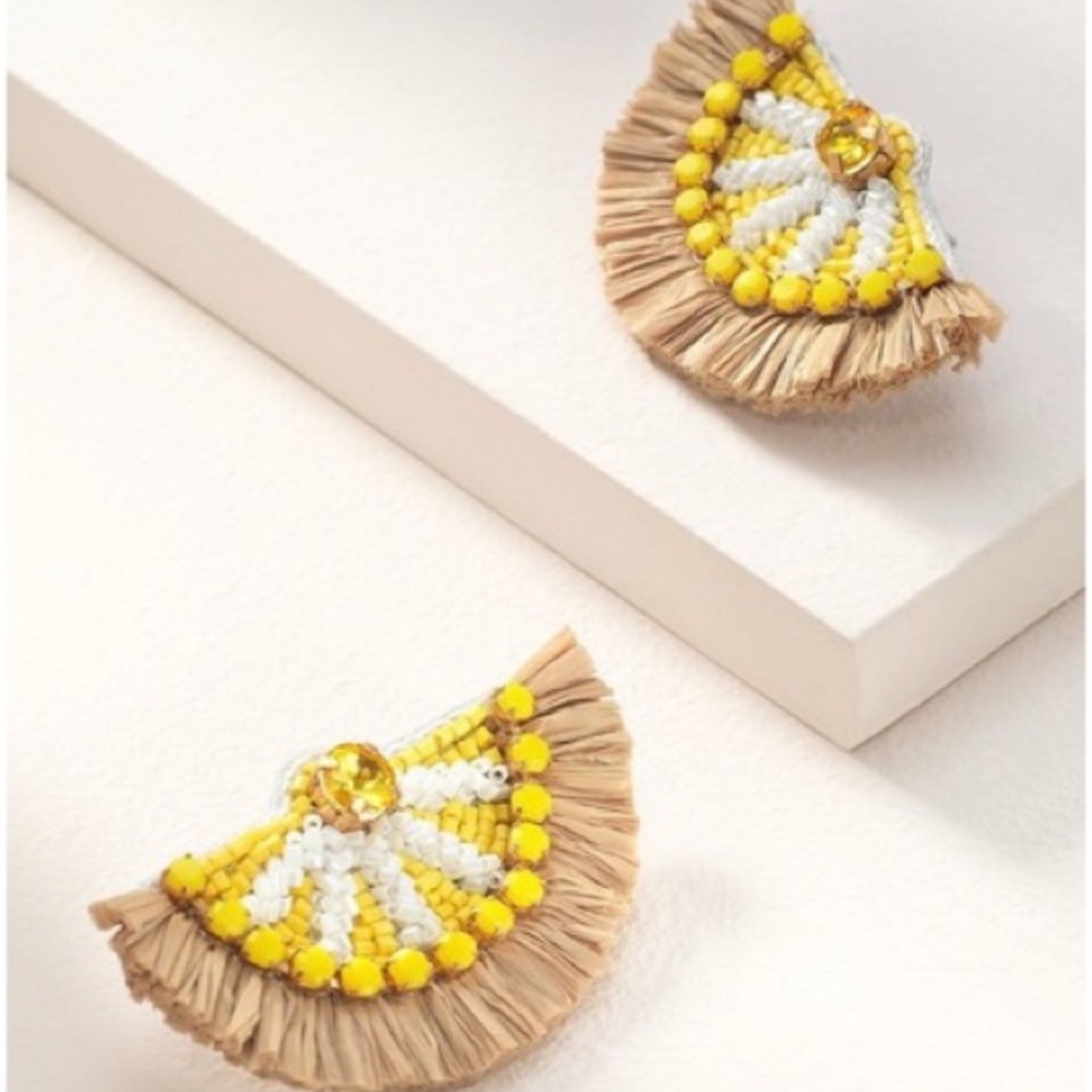 S&D🍋LTD EDITION Raffia🍋Lemon Drop Earrings - Picture 2 of 10